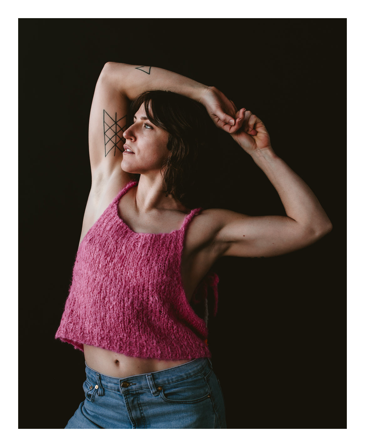 "Apron Crop" Knit Top